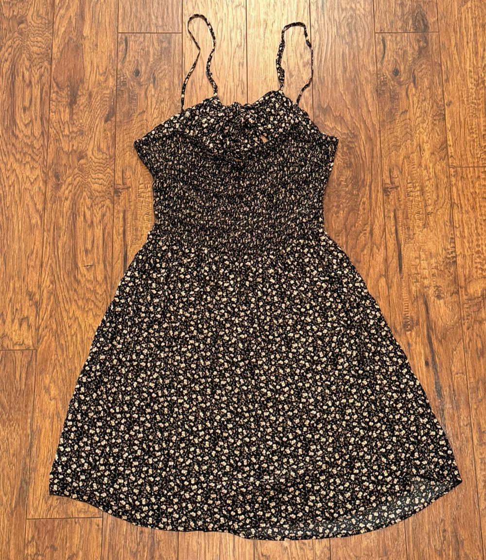 ZENOBIA Floral Dress Spaghetti Sleeve Sweetheart Tie Front Cut-Out - Women's 3X